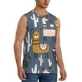 thumbnail image 2 of Kdxio Llama and Cactus for Men's Muscle T-shirt,Sleeveless for Workout Running Athletic Gym Lounge Casual, 2 of 7