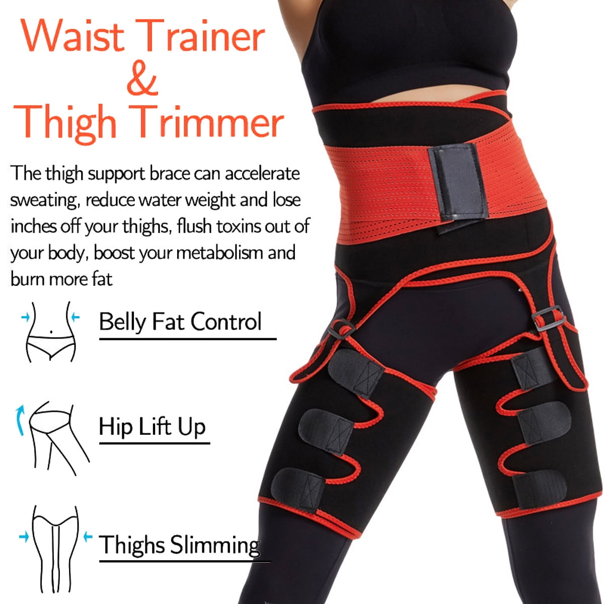 Women Slim Waist Sauna Sweat Body Shaper，Thigh Trimmer Leg & Waist
