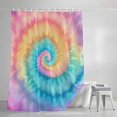 thumbnail image 3 of Shower Curtains for Bathroom, Colorful Tie Dye Waterproof Fabric Shower Curtain, Rainbow Ombre Abstract Pattern Art Decorative Bathroom Curtain for Bathtub, 36"x72", No Hooks Included, 3 of 9