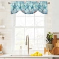 thumbnail image 4 of Summer Starfish Tie Up Valances Curtain, Adjustable Kitchen Teal Orange Ocean Corals Coastal Marine Life Valances for Windows Decor, Rod Pocket Short Curtains Set for Bedroom/Bathroom, 42"x12", 4 of 9