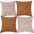 thumbnail image 3 of SUSIELADY Throw Pillow Covers Set of 4, 20"x20" Linen Decorative Square Couch Sofa Cushions, Accent Home Decor, Living Room, Bedroom, Chair, Golden Brown, 3 of 7