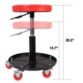 thumbnail image 2 of Torin Atrhl6201B Asiento De Garaje/Taller Con Ruedas Neumáticas De Alta Resistencia: Taburete Mecánico Acolchado Ajustable Con Bandeja De Almacenamiento Para Herramientas, Color Rojo, 2 of 5