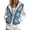 Light Blue, variant on Breezora Women's Hooded Zip Up Denim Butterfly Print Sweatshirt Loose Fit Long Sleeve Casual Jacket with Pockets