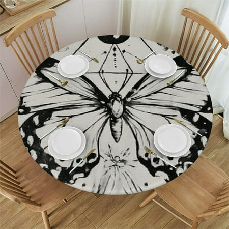 

Patifu Butterfly Theme Round Tablecloth Stain-Resistant and Washable 100% Polyester Fiber Great for Home Kitchen/Parties/Holiday Dinners Indoor and Outdoor Use 42 -46