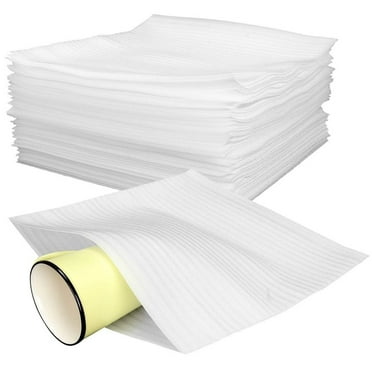 7.8x7.8 Inch Foam Pouches - 50 Pack Cushioning Wrap for Packing & Shipping, Protect Dishes, Porcelain, Glasses, Plates, Fragile Items