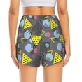 thumbnail image 3 of Picia Geometric Pattern Women's 2 in 1 Athletic Running Shorts High Waisted Workout Casual Gym Sweat Shorts with Comfy Liner Zipper Pockets-, 3 of 9