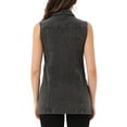 thumbnail image 4 of INSPIRE CHIC Women's Denim Vest Sleeveless Button Down Mid Length Casual Jean Vest XS Grey, 4 of 7