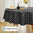 thumbnail image 5 of Round Waterproof Fabric Table Cloth, Plaid Stain Resistant Polyester Tablecloth, Washable Cloth Table Cover for Fall Halloween Decor, Dining Room, Outdoor (60" Round, Black), 5 of 6