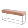 thumbnail image 2 of Irene Bench in Blue, Blue Velvet Bench, Stainless Steel Bench, Polished Bench, Velvet Bench, Tufted Bench,  Entryway Bench, 2 of 3