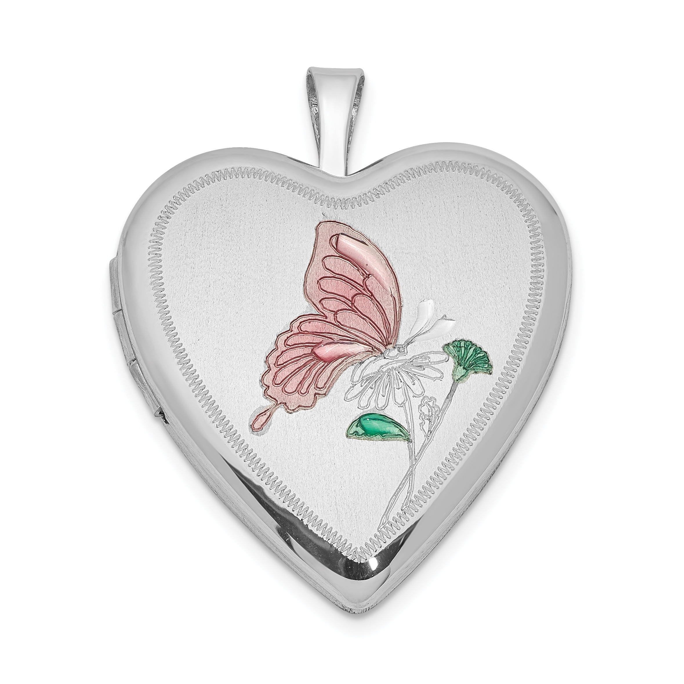 925 Sterling Silver 20mm Butterflies Heart Photo Pendant Charm Locket Chain Necklace That Holds Pictures W//chain Fine Jewelry Gifts For Women For Her
