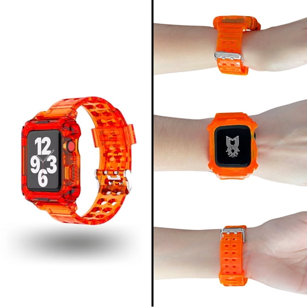 Correa para Apple Watch compatible con 42mm/44mm con protector de pantalla de uso Rudo. Mamá Pulpo Uso Rudo