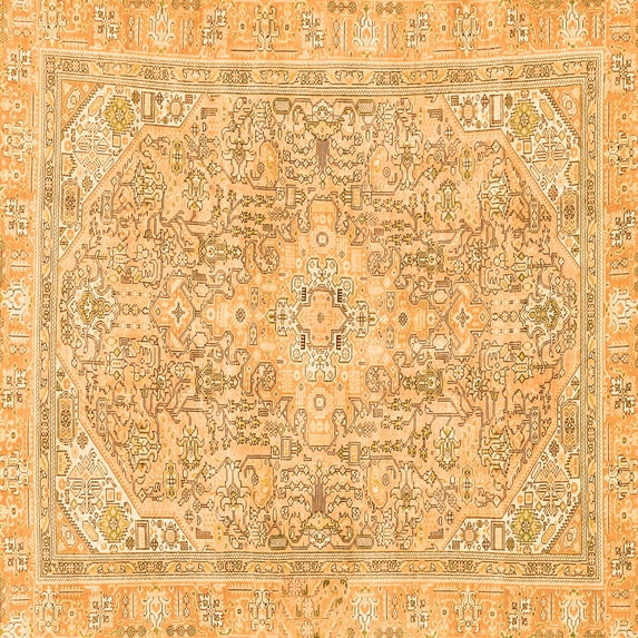 Ahgly Company Indoor Square Abstract Orange Modern Area Rugs, 3' Square