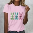 thumbnail image 2 of VKOYWKM Women's Easter Eggs T Shirts Short Sleeve Summer T-Shirts Cute Bunny Rabbit Graphic Tees Tops Holiday Crew Neck Loose Fit Bunny T-Shirts, 2 of 5