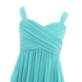 thumbnail image 4 of ranrann Kids Big Girls Ruching Bust Junior Bridesmaid Chiffon Dress Wedding Maxi Gown Sky Blue 10, 4 of 6