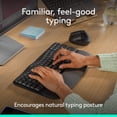 thumbnail image 5 of Logitech Wave Keys Wireless Ergonomic Keyboard with Cushioned Palm Rest, Comfortable Natural Typing, Easy-Switch, Bluetooth, Logi Bolt Receiver, for Multi-OS, Windows/Mac - Graphite, 5 of 11
