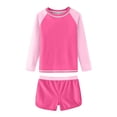 thumbnail image 2 of Girls Swimsuit Tankini Bathing Suit Long Sleeve Swim Top with Boyshorts Quickly Dry Modest Girls' Rash Guard Sets with Padding for 12-16 Years, 2 of 9
