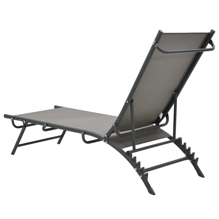 vidaXL Folding Sun Loungers 2 Pcs Textilene Black