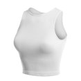 thumbnail image 3 of MixMatchy Women's Solid Round Neck Rib-Knit Tank Crop Top, 3 of 5