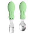 thumbnail image 2 of Dusknt Self Feeding Silverware Set, Durable Stainless Steel Fork & Spoon, Anti-Slip Comfort Grip Plastic Handle Tableware, Bpa-Free Dishwasher Safe Eating Utensils, 2 of 9