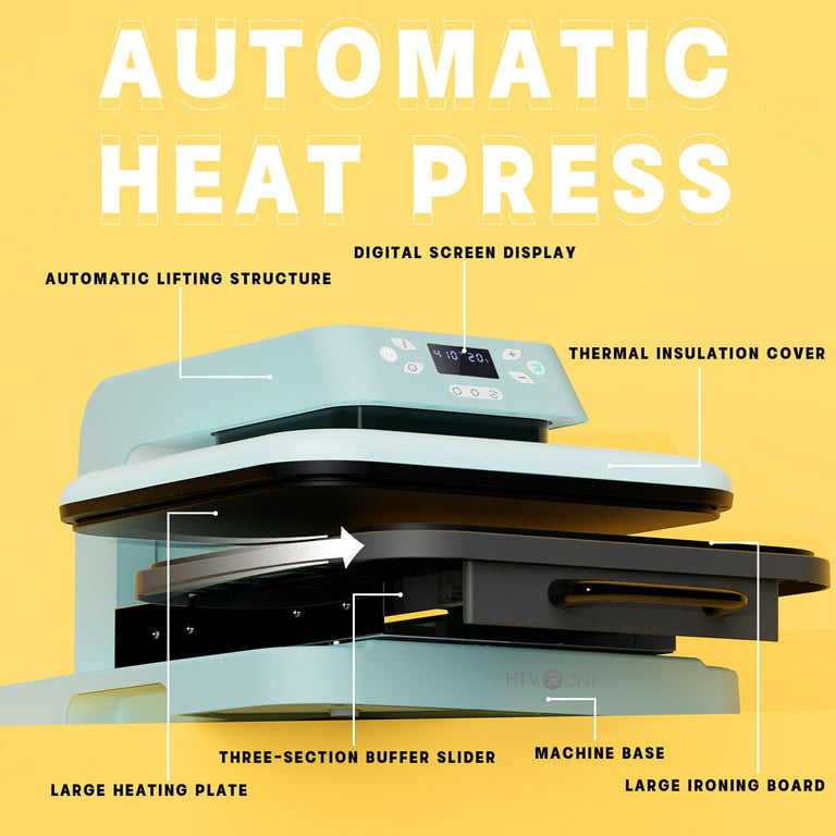 15“x15 High Pressure Heat Press Machine for T Shirts, Digital Industrial  Sublimation Printer for Heat Transfer Vinyl