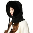 thumbnail image 5 of 3 In 1 Beanie Hat With Scarf And Mask Warm Scrub Caps Women Womens Scarves Fitness Face Masks Black, 5 of 9
