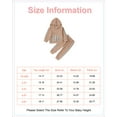 thumbnail image 2 of 4T Baby Boys Fall Winter Outfits Set 5T Boys 2PCS Hoodie Outfits Toddler Boys Long Sleeve Hoodie Top Pants Set Khaki, 2 of 9