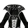 thumbnail image 4 of Virmaxy Halloween Costume Halloween Costume Girls Halloween Dress High Collar Lace Up Bell Sleeve Maxi Gown with White Pattern for Fall Party Sizes 3-13Y, 4 of 9