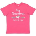 thumbnail image 3 of Inktastic My Grandma Loves Me Heart Grandchild Youth T-Shirt, 3 of 5