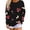 Black, variant on Womens Sweatshirts Long Sleeve Crew Neck Bowknot Print Loose Fit Casual Tunic Tops