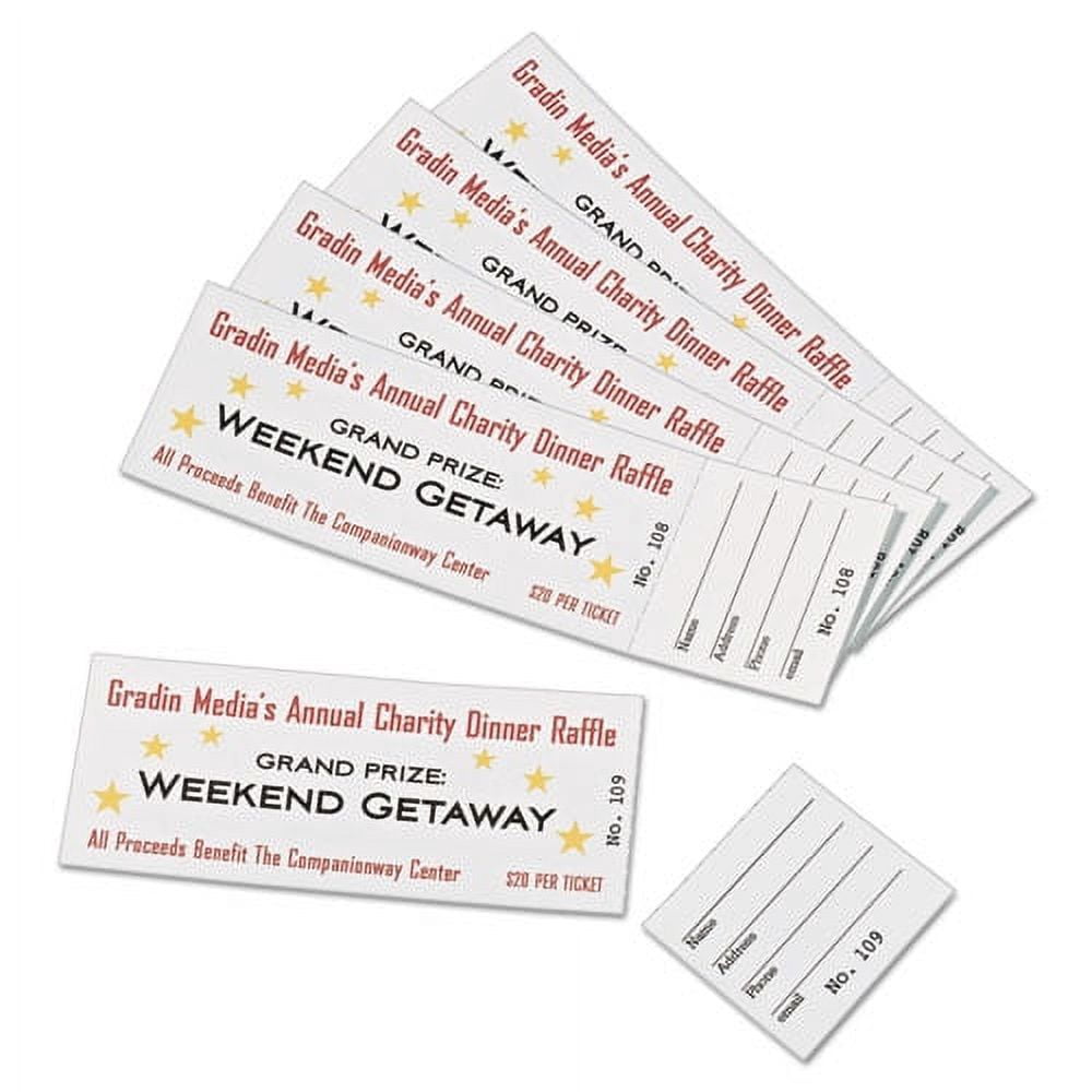 "Printable Tickets W/tear-Away Stubs, 97 Bright, 65lb, 8.5 X 11, White, 10 Tickets/sheet, 20 Sheets/pack | Bundle of 2 Packs"