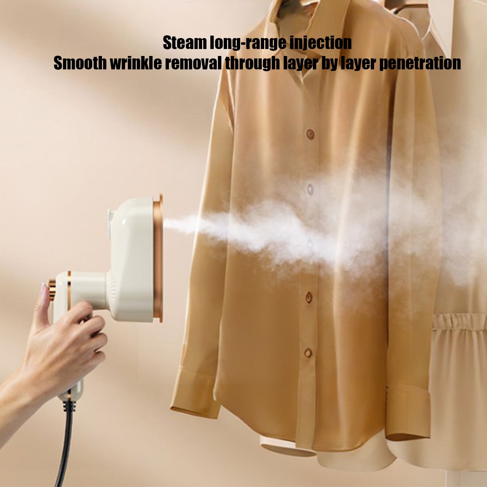Foldable Mini Steam Iron Portable Handheld Garment Steamer for Clothes, Travel Compact Ironing Machine for Home Dorm Hanging Flat Iron Wrinkle Removal Tool