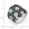 thumbnail image 3 of Sterling Silver & Black Rhodium Green Glass & Cubic Zirconia Ring, 3 of 3