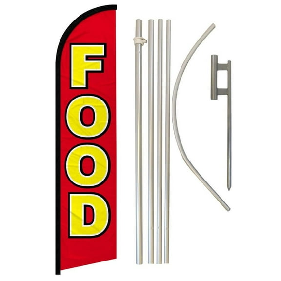 Food Windless Banner Flag & Pole Kit