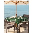 thumbnail image 3 of Outdoor Tablecloth with Umbrella Hole for Patio/Picnic/Party/Camping, Monstera Leaves Waterproof Table Cloth Square Cover Washable, Summer Green Tropical Plants Leaf Beige (60"x 60"), 3 of 8