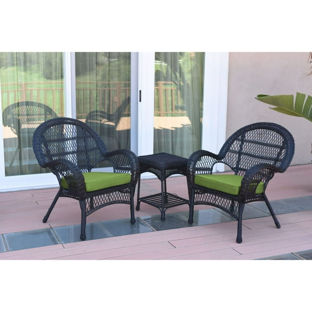 3 Piece Black Outdoor Furniture Patio Conversation Set Sage Green Cushions Com 3 Piece Black Outdoor Furniture Patio, Dark Green Wicker Outdoor Furniture