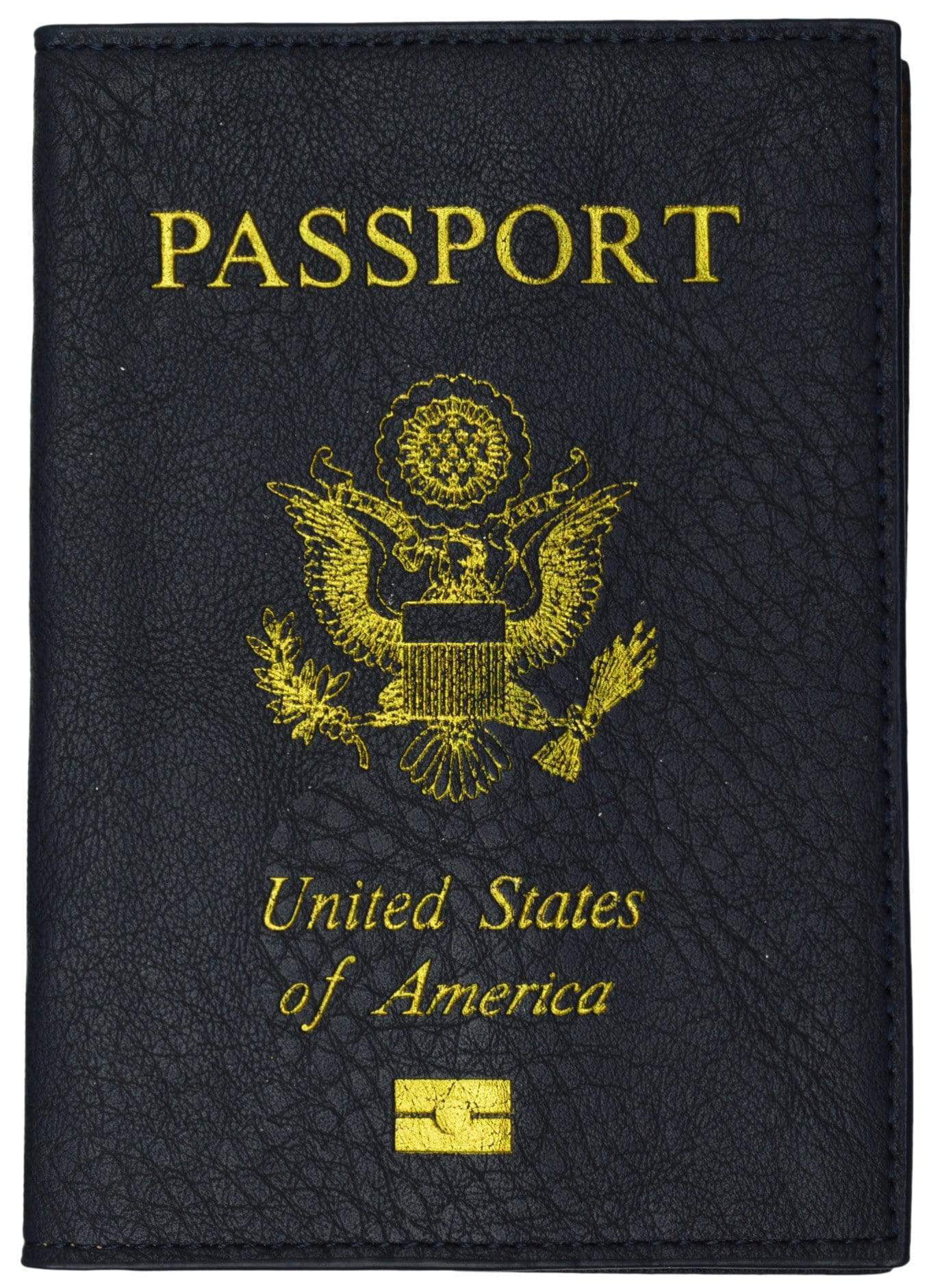 Marshal USA Gold Logo Passport Cover Holder for Travel 