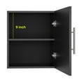 thumbnail image 4 of JPND 18" Wall Cabinet in Black, Kitchen Garage Laundry Wall Mounted Storage Cabinet with Adjustable Shelf and Soft Door, 4 of 10
