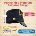 thumbnail image 3 of Nicky Bigs Novelties Adult Deluxe Navy Train Conductor Hat and Train Whisle - Locomotive Engineer Hat - Conductor Costume Accessory Costume Cosplay - Navy Blue Gold, One Size, 3 of 7