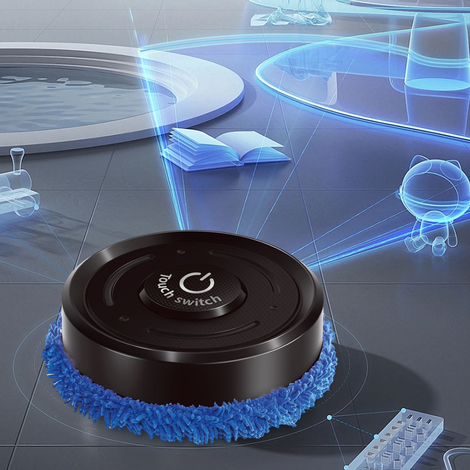 Household Intelligent Sweeping Robot with Automatic Water Tank, Vacuum Cleaner for Sweeping and Mopping, Low Noise and Efficient Cleaning, Suitable for 90-120㎡