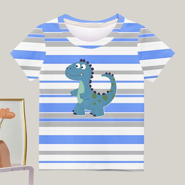 Boys' Fashion Casual Letter Printed Round Neck Short Sleeve