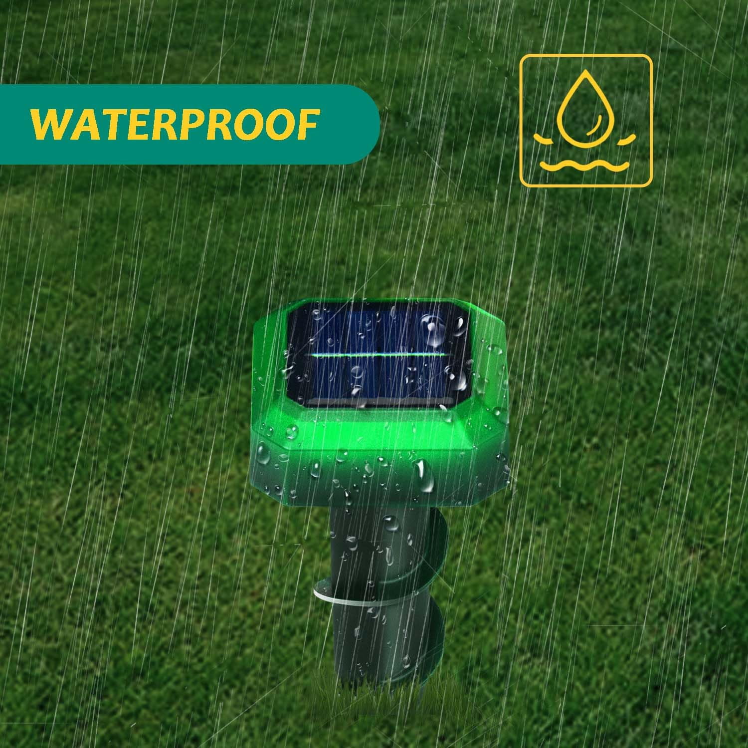 OIEXI Mole Repellent Solar Powered 2 Pack Waterproof Ultrasonic Deterrent for Mice