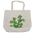 thumbnail image 1 of Cactus Shopping Bag, Ripe Prickly Pear Plant with Fruits Watercolor Illustration Botany Art, Eco-Friendly Reusable Bag for Groceries Beach and More, 15.5" X 14.5", Cream, by Ambesonne, 1 of 2