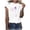 White, variant on IROINNID Women's Fashion Comfy Summer Round Neck Leisure Minimalist Short Sleeve Printing T-Shirts Tops