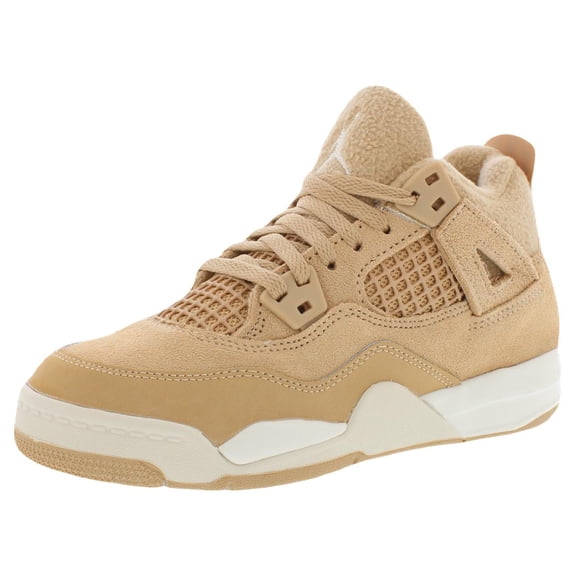 Nike Jordan 4 Retro PS Girls Shoes Size 1, Color: Hemp/Light Orewood Brown