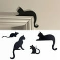 thumbnail image 3 of 3/4Pcs Halloween Black Cat Decor Wooden Cat Silhouette Door Corner Decor Scary Family Home Party Hanging Sign Cutout Door Window Decoration, 3 of 10