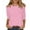 1-pink, variant on Summer Tops for Women 2025 Vacation Plus Size Tees Three Quarter Sleeve Round Neck Tunic Casual Loose Blouse (Sky blue)