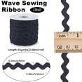 thumbnail image 2 of 1 Set 24~25 Yards Polyester Wavy Fringe Trim Ribbon Wave Bending Lace Trim Black 3/8 inch(10mm), 2 of 5
