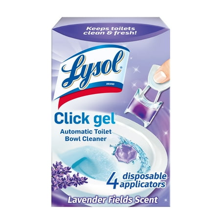 Lysol Click Gel Automatic Toilet Bowl Cleaner, Lavender, 0.17 oz, 4/Box - RAC92919