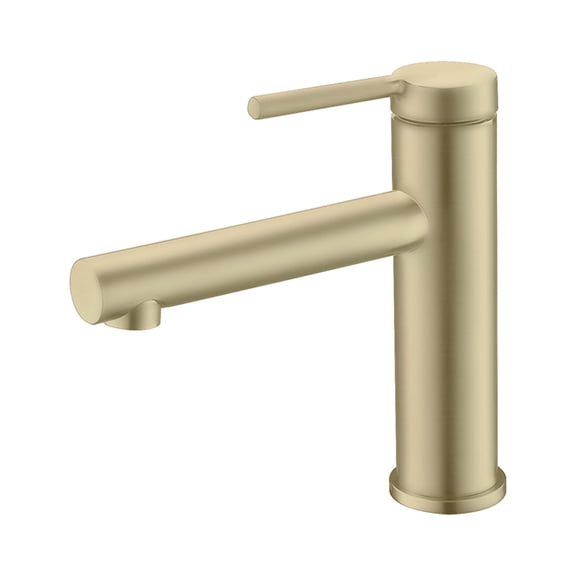 Stylish Single-Handle Brushed Gold Bathroom Faucet Height 6" B-108G