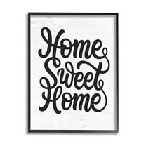 Stupell Industries Minimal Home Sweet Home Typography Light Worn Pattern Inspirational Painting Black Framed Art Print Wall Art, 11 x 14